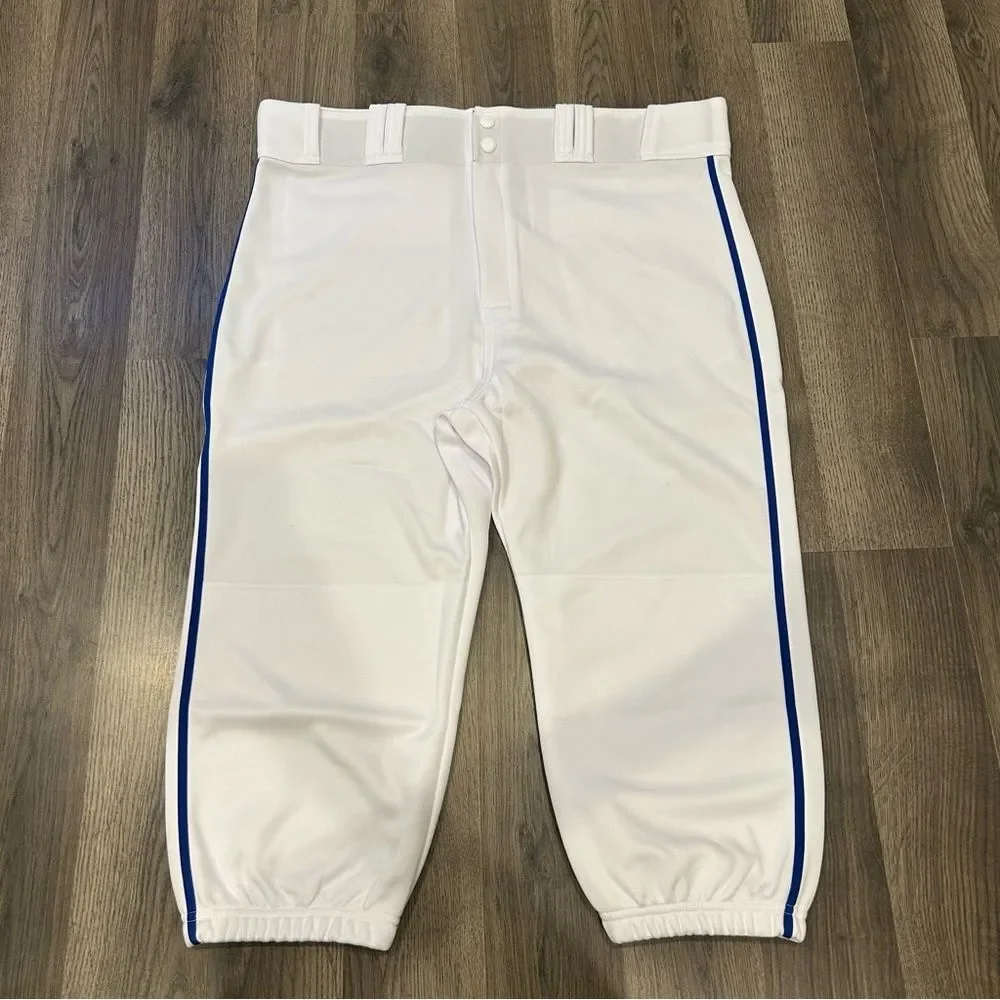 Easton White Baseball Pants with Royal Blue Accents